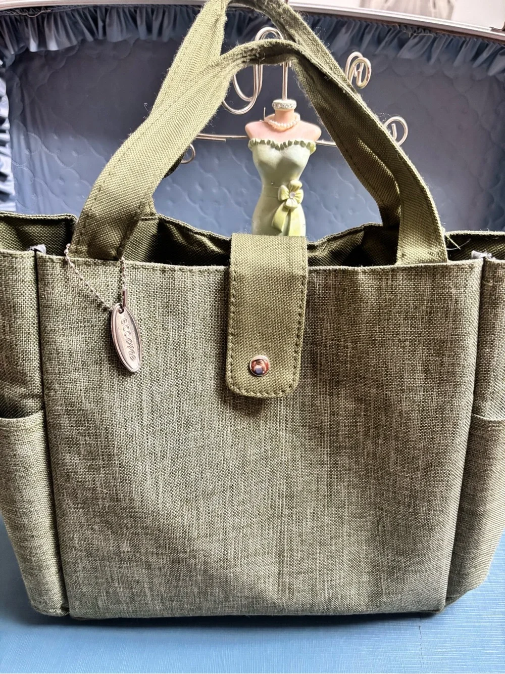EcoOne Olive Green Canvas lunch Tote Bag